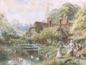 GREGORY Charles,idyllic rural landscape with child and figures by ,Reeman Dansie 2021-05-31