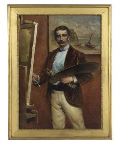 GREGORY Eliot 1854-1915,Self-Portrait at Easel,New Orleans Auction US 2016-12-11