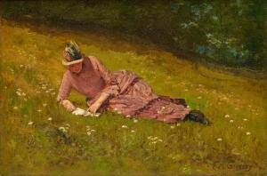 gregory frank m. 1848-1927,Woman in a Pink Dress,Grogan & Co. US 2020-11-15