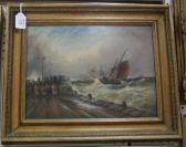 GREGORY George F. II,Stormy Coastal Landscape with Figures on aQuay,Tooveys Auction 2008-07-16