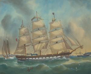 GREGORY George Frederick 1815-1890,(Ships in Port Phillip Bay),Leonard Joel AU 2021-06-08