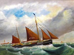 GREGORY P 1890-1914,The fishing boat Rosebud in a boisterous sea,Woolley & Wallis GB 2013-06-05