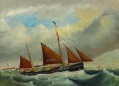 GREGORY P 1890-1914,The fishing boat Rosebud in a rough sea,1896,Woolley & Wallis GB 2020-03-04
