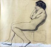 GREIFFENHAGEN Maurice William 1862-1931,Seated nude woman,Canterbury Auction GB 2017-02-07