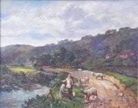GREIG Albert 1913-1997,Landscape with figures and sheep,David Lay GB 2012-04-12