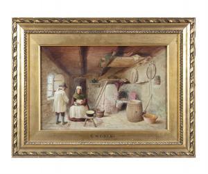 GREIG E.S.,Figures in a cottage interior,19th century,Adams IE 2023-02-14