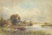 GRESLEY Harold 1892-1967,The banks of the River Trent with Mother and Child,Hansons GB 2022-06-30