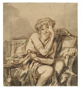 GREUZE Jean Baptiste,A seated young woman clasping her forehead (recto),Christie's 2024-02-01