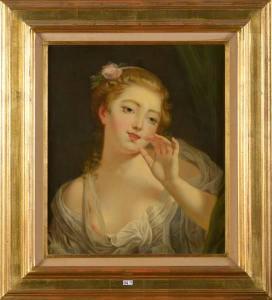 GREUZE Jean Baptiste 1725-1805,Jeune fille à la coiffe fleurie,VanDerKindere BE 2016-01-19
