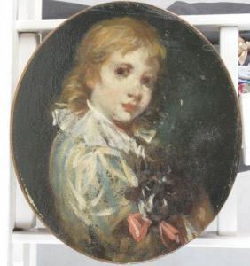 GREUZE Jean Baptiste 1725-1805,Portrait d'enfant avec son chien,Bailleul Nentas FR 2011-04-25