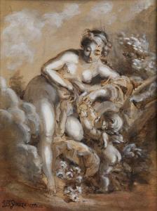 GREUZE Jean Baptiste 1725-1805,VENUS IN WOLKEN,Hampel DE 2012-12-06
