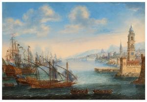 GREVENBROECK Orazio 1670-1743,Vedute de ports en Méditerranée,Aguttes FR 2023-11-29