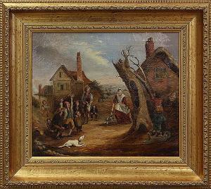 GREVILLE FENNELL john 1807-1885,Village Genre Scene,1836,Clars Auction Gallery US 2013-05-19