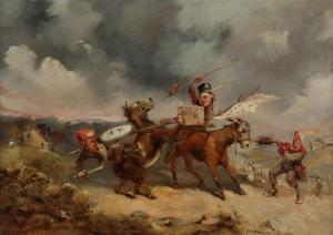 GREVILLE FENNELL john 1807-1885,YOUTHS JOUSTING,Ross's Auctioneers and values IE 2023-06-14