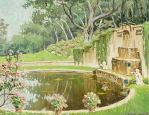 GREY Elmer 1872-1963,Garden fountain,1944,John Moran Auctioneers US 2018-08-21