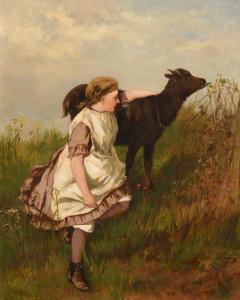 GREY Gregor 1870-1911,Girl with Goat,1885,Morgan O'Driscoll IE 2018-12-10