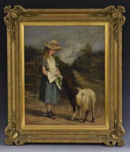 GREY Gregor 1870-1911,The Girl and the Goat,1882,Bamfords Auctioneers and Valuers GB 2020-03-25
