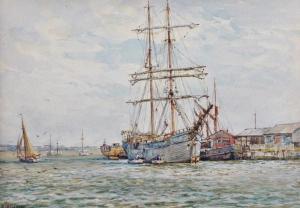 GRIBBLE Bernard Finegan 1873-1962,Early Sailing Vessels, Poole Harbour,Elder Fine Art AU 2015-12-06
