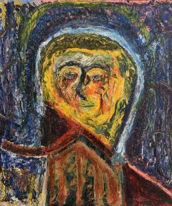 GRIEVE Rex,Face in Yellow, Blue and Black,1960,Morgan O'Driscoll IE 2017-08-14