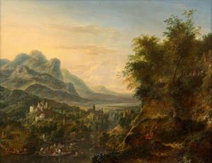 GRIFFIER Jan I 1645-1718,Le passage du bac dans une cité da,Artcurial | Briest - Poulain - F. Tajan 2024-03-20