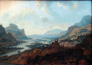 GRIFFIER Jan I 1645-1718,Paesaggio collinare con fiume,Cambi IT 2023-11-09