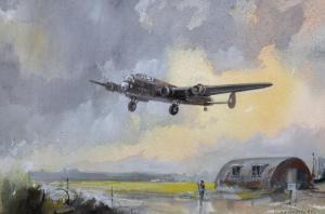 GRIFFIN David R.,A Bomber Flying over a Nissan Hut, with a Guard Be,John Nicholson 2019-11-27