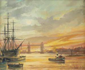 GRIFFIN David R. 1952-2002,Tower Bridge from the Tower of London,Ewbank Auctions GB 2021-07-29