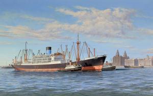 GRIFFIN Keith Alastair 1927,Pyrrhus and other shipping at Liverpool,Wright Marshall GB 2016-05-10