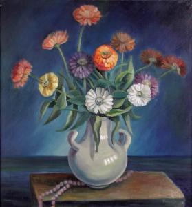 GRIFFIN Nina Kickbusch,Floral Still Life with Pearl Necklace—circa 193 an,1930,Jackson's 2007-07-17