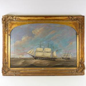 GRIFFIN OF HULL William 1700-1800,sailing ships off the coast,1859,Burstow and Hewett GB 2021-07-09