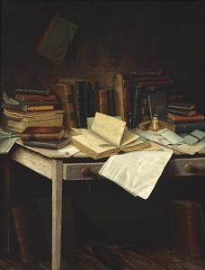 GRIFFITH EDWARD NORTON,Still Life of Books, Brush, Inkwell and a Pen on a,1902,Christie's 2017-11-14