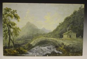 Griffiths C.M,Two Figures crossing a Bridge,1812,Tooveys Auction GB 2018-01-24