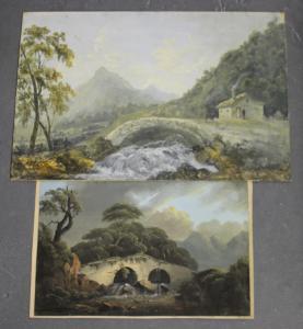 Griffiths C.M,Two Figures crossing a Bridge,1812,Tooveys Auction GB 2017-12-29