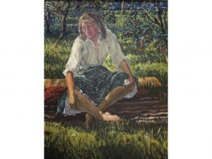 GRIFFITHS HUGH 1916,PORTRAIT OF THE ARTIST'S WIFE,1949,Lawrences GB 2009-04-24
