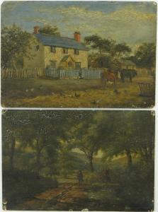 GRIFFITHS William,Farmyard scene and figure on a country road,Burstow and Hewett GB 2015-12-16