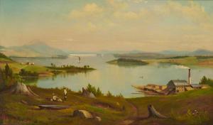 GRIGGS Samuel W 1827-1898,Lake Memphremagog, Newport, Vermont,1886,Grogan & Co. US 2022-05-01