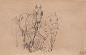 GRIGORESCU Nicolae 1838-1907,Atelaj de cai,1880,Artmark RO 2023-12-13