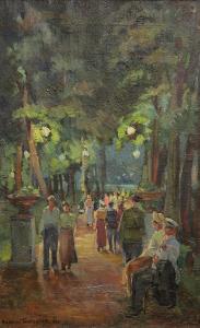 GRIGORIEV Nikolay Mikhailovich 1880-1943,Dans le Parc,Clars Auction Gallery US 2014-07-12