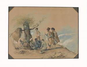 GRIGORIEVITCH GAGARINE GREGOIRE,Guerriers au paysage caucasien,1847,Eric Caudron 2023-03-31
