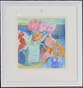 GRIGOROVA SMITH Veni,Still Life with Flowers in Mugs,1989,Tooveys Auction GB 2021-06-23