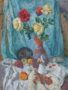 GRIGORY TSETLIN 1911-2000,Still Life with Flowers,1992,MacDougall's GB 2016-06-08