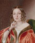 GRILLHOFER Matthias,A portrait of a young woman in a fur-trimmed red c,Palais Dorotheum 2014-04-28