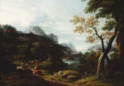 GRIMALDI Giovan Francesco,An Italianate landscape with drovers and cattle on,Christie's 2000-10-31