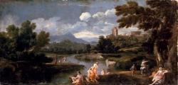 GRIMALDI Giovan Francesco,Figures bathing in an extensive river landscape,Christie's 2007-04-19