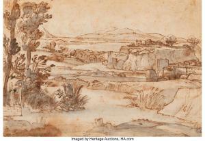 GRIMALDI Giovan Francesco 1606-1680,Landscape with buildings,Heritage US 2025-06-05