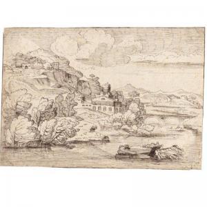 GRIMALDI Giovan Francesco 1606-1680,RIVER LANDSCAPE WITH A STEEP HILL,Sotheby's GB 2006-01-25