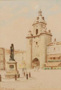 GRIMARA A 1900,A Continental town square,1900,Fieldings Auctioneers Limited GB 2017-09-30