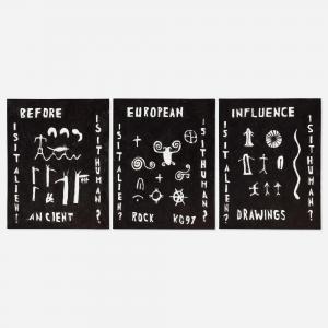 GRIMES KEN 1947,Before European Influences (triptych),1997,Rago Arts and Auction Center 2022-03-30