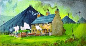 GRIMES Winsor 1928-1996,Cottages in a Landscape,John Nicholson GB 2016-07-20