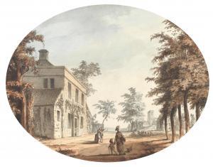 GRIMM Samuel Hieronymus,An English village with figures near houses,1772,Bonhams 2023-04-04